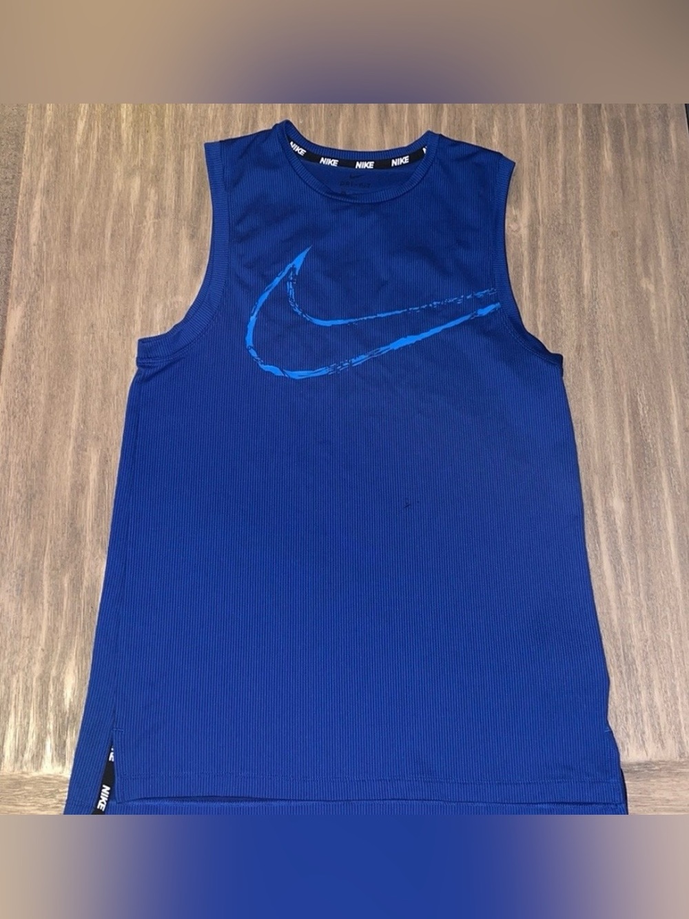 Nike Boys Blue Sleeveless Athletic Tank with Swoosh